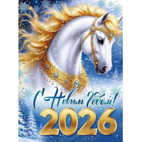 Фото товара - Оформление Плакат "С Новым годом 2026!" (600*440, Символ года), (ИмперияПоздр)