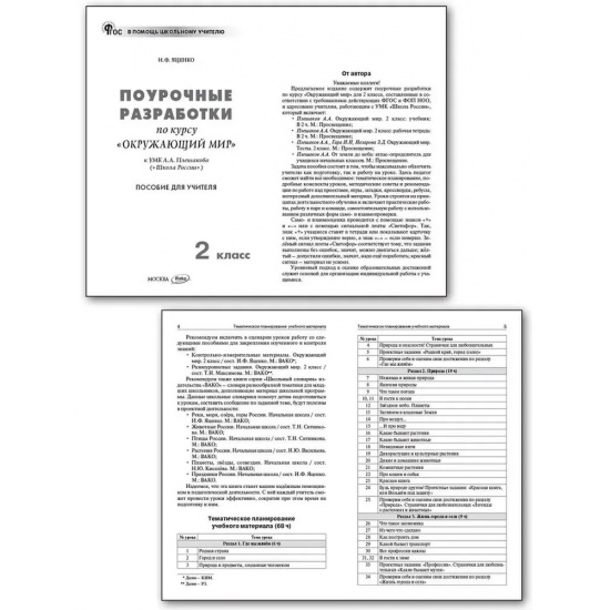 Большое фото товара - Поурочные разработки по Окружающему миру 2кл (к учеб. Плешакова А.А.) (сост. Яценко И.Ф.), (ВАКО, 2024), Обл, c.320, 000000281. Вариант №2